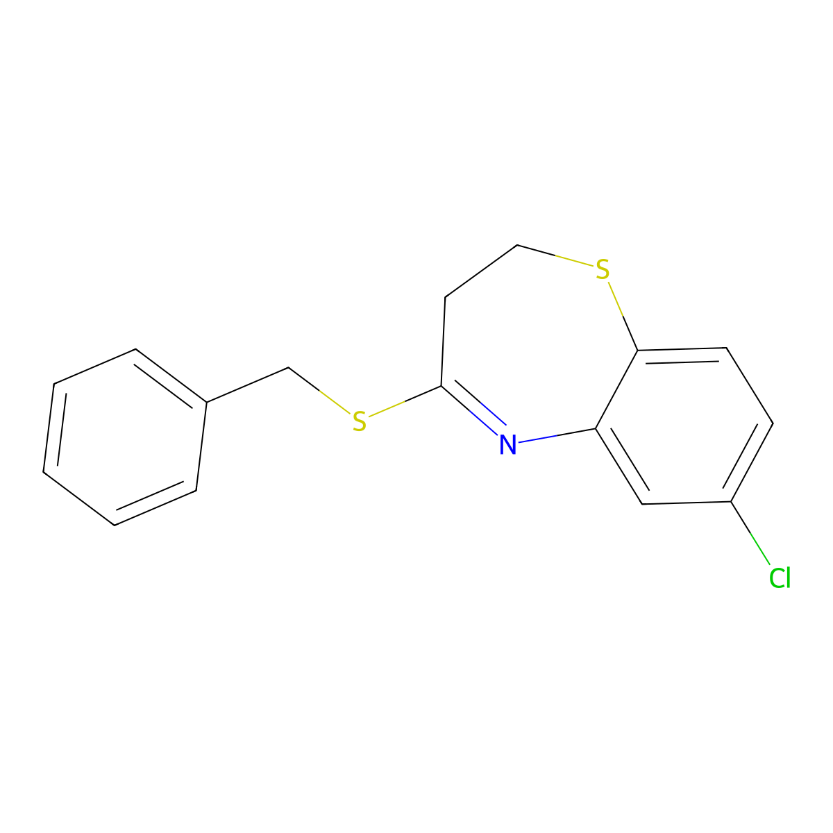 Benzyl 7-chloro-2,3-dihydro-1,5-benzothiazepin-4-yl sulfide molecular structure, CAS 303987-55-5
