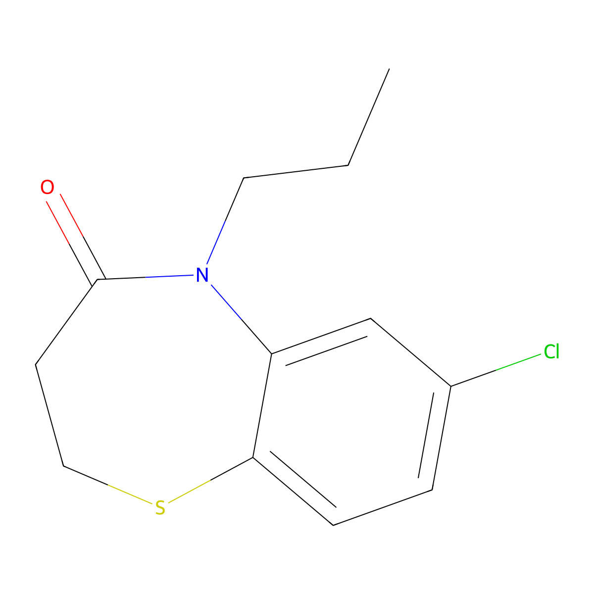 7-chloro-5-propyl-2,3-dihydro-1,5-benzothiazepin-4(5H)-one molecular structure, CAS 303987-56-6