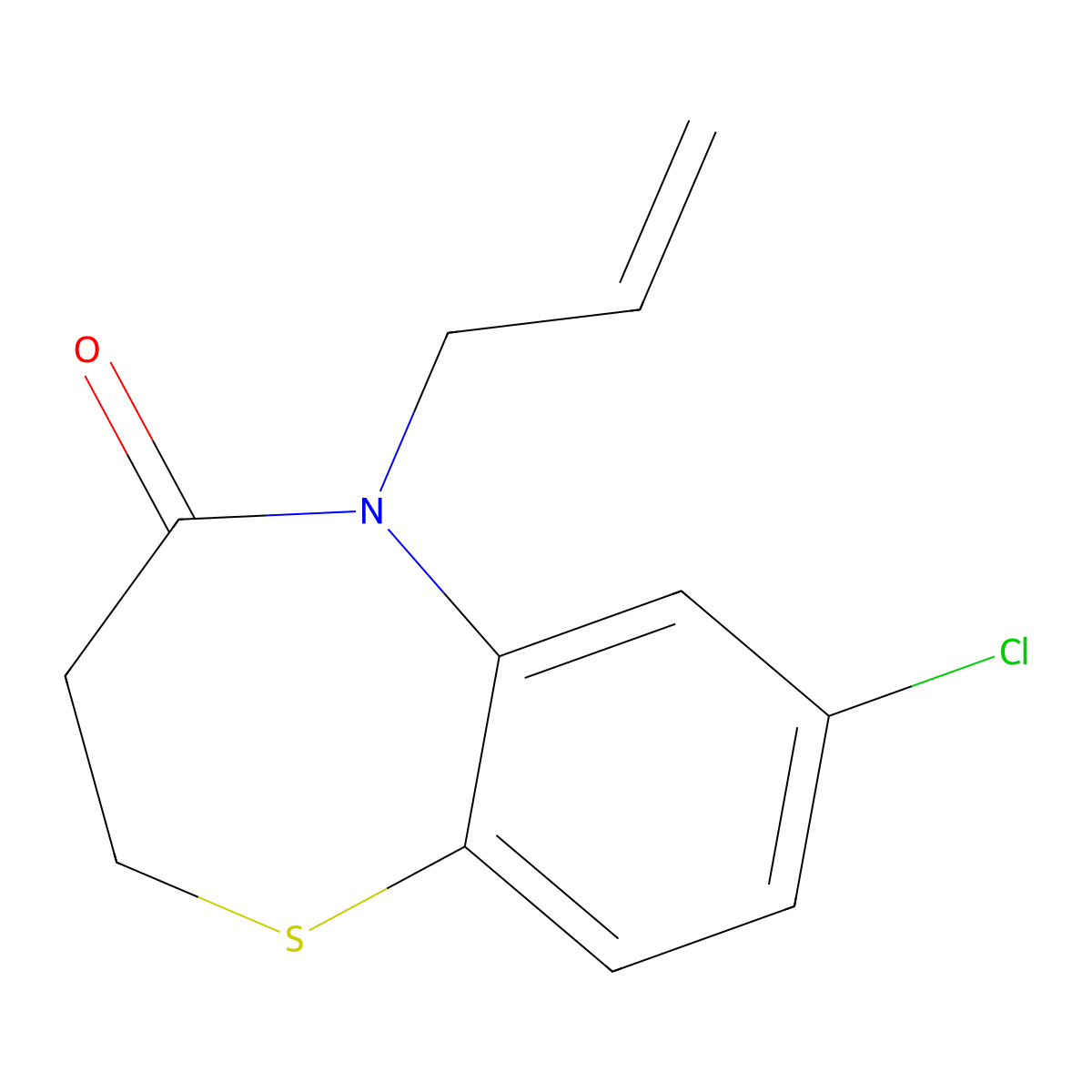 5-allyl-7-chloro-2,3-dihydro-1,5-benzothiazepin-4(5H)-one molecular structure, CAS 303987-57-7
