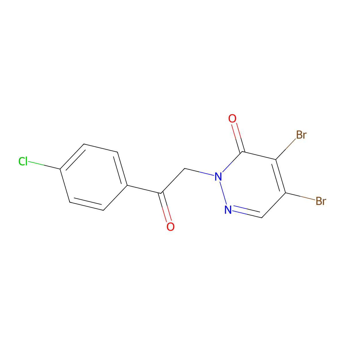 4,5-Dibromo-2-[2-(4-chlorophenyl)-2-oxoethyl]pyridazin-3-one molecular structure, CAS 303987-66-8