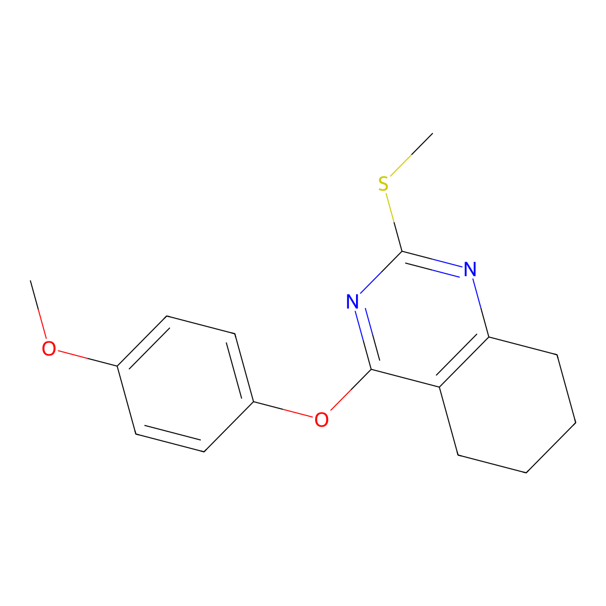 4-(4-Methoxyphenoxy)-2-(methylsulfanyl)-5,6,7,8-tetrahydroquinazoline molecular structure, CAS 303987-68-0