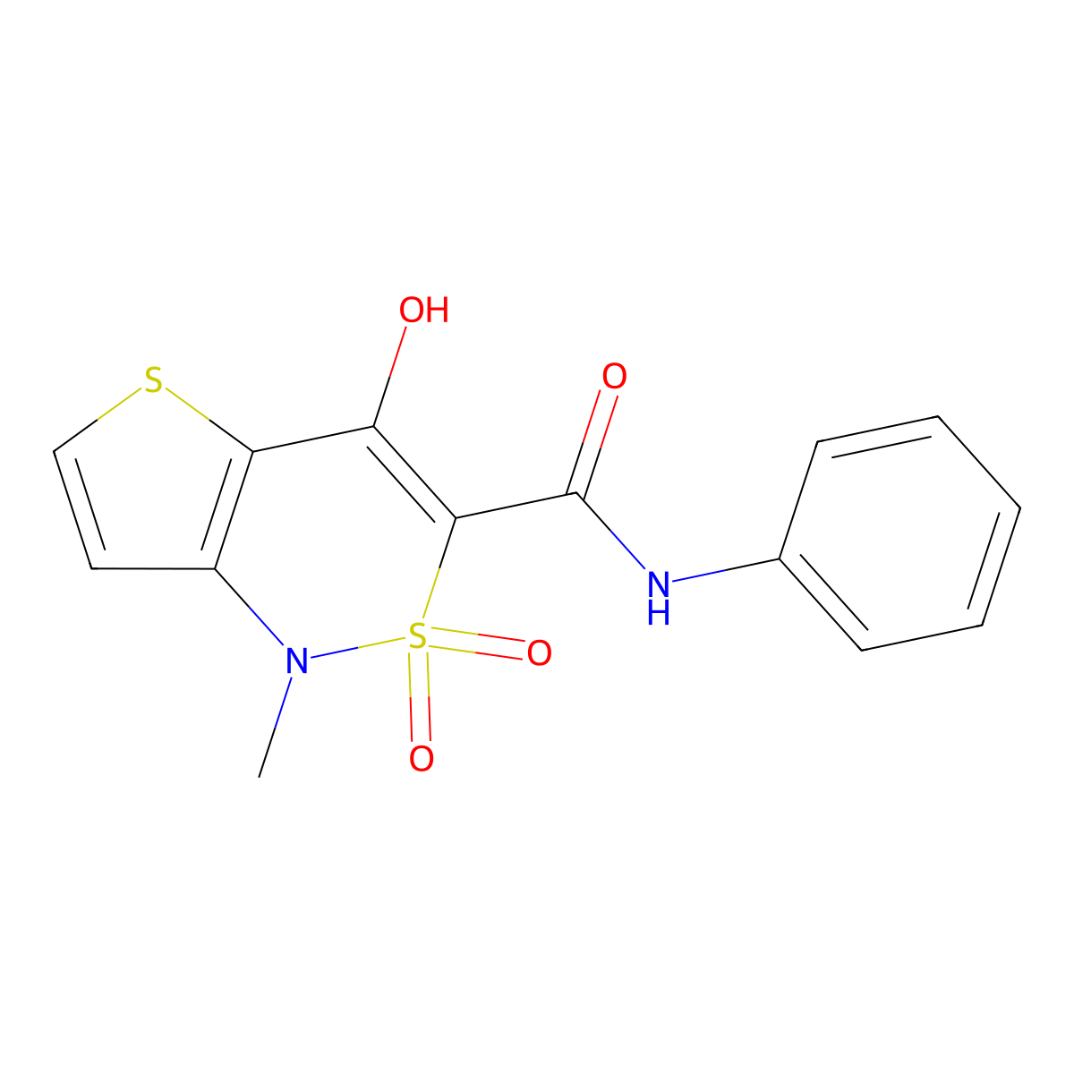 4-hydroxy-1-methyl-2,2-dioxo-N-phenyl-1,2-dihydro-2lambda~6~-thieno[3,2-c][1,2]thiazine-3-carboxamide molecular structure, CAS 303987-70-4