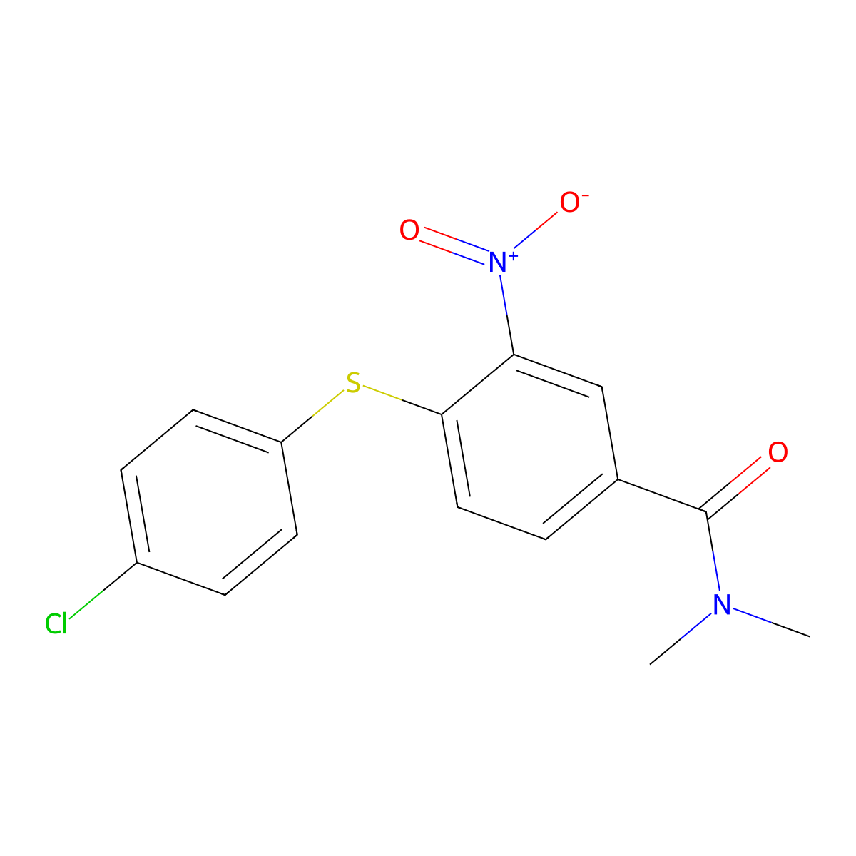 4-[(4-chlorophenyl)sulfanyl]-N,N-dimethyl-3-nitrobenzenecarboxamide molecular structure, CAS 303987-88-4