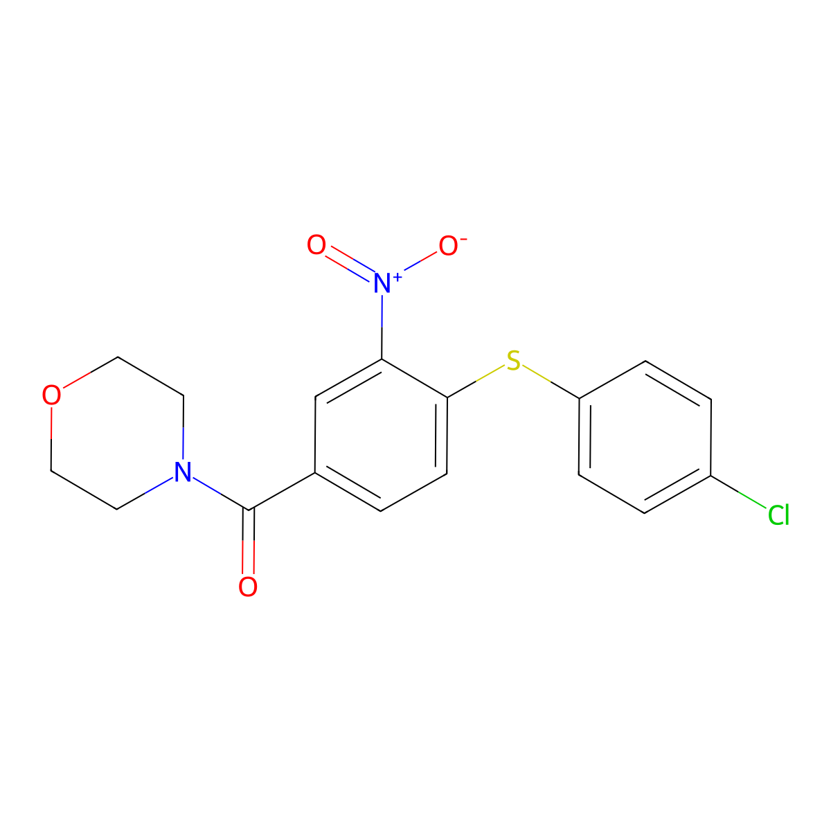 {4-[(4-Chlorophenyl)sulfanyl]-3-nitrophenyl}(morpholino)methanone molecular structure, CAS 303987-89-5