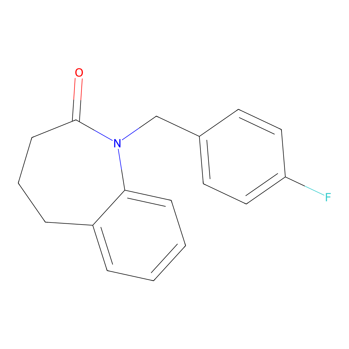 1-(4-fluorobenzyl)-1,3,4,5-tetrahydro-2H-1-benzazepin-2-one molecular structure, CAS 303987-93-1