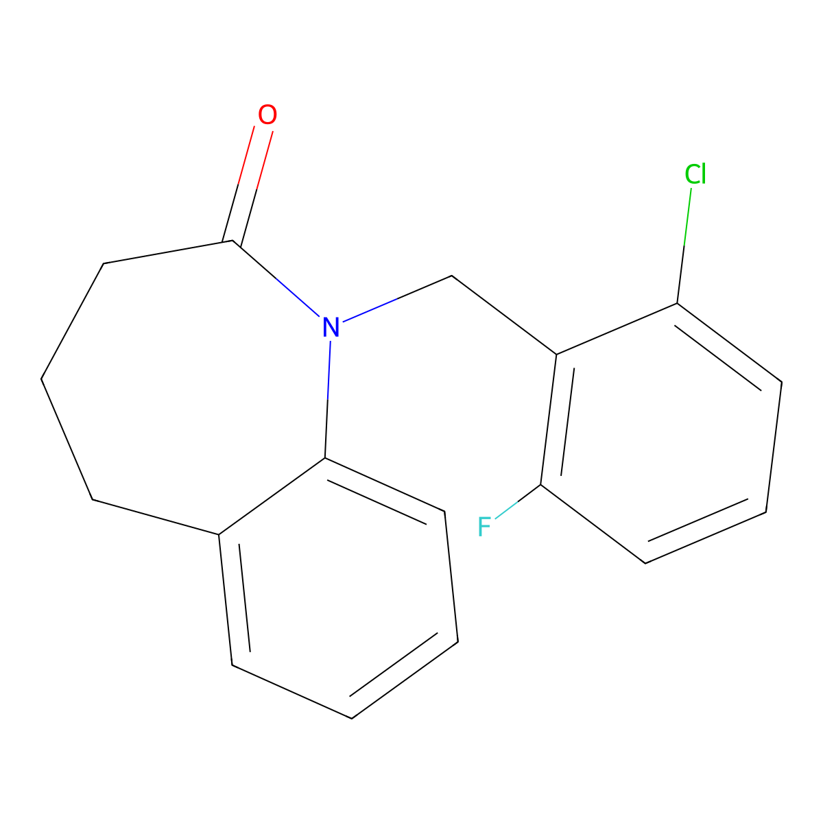 1-[(2-chloro-6-fluorophenyl)methyl]-4,5-dihydro-3H-1-benzazepin-2-one molecular structure, CAS 303987-97-5