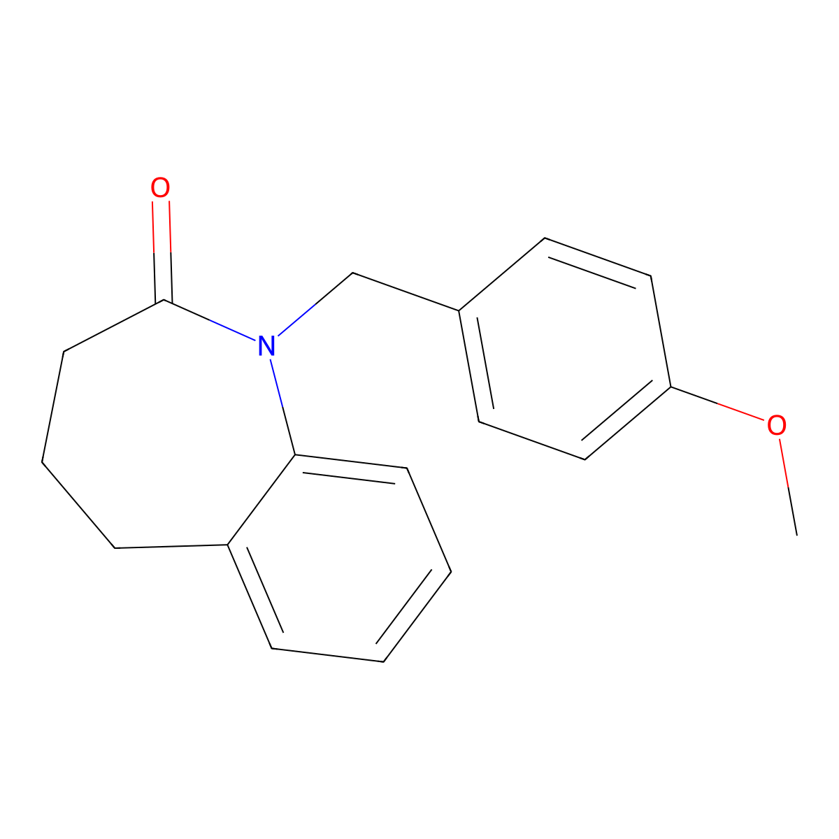 1,3,4,5-Tetrahydro-1-((4-methoxyphenyl)methyl)-2H-1-benzazepin-2-one molecular structure, CAS 303987-99-7