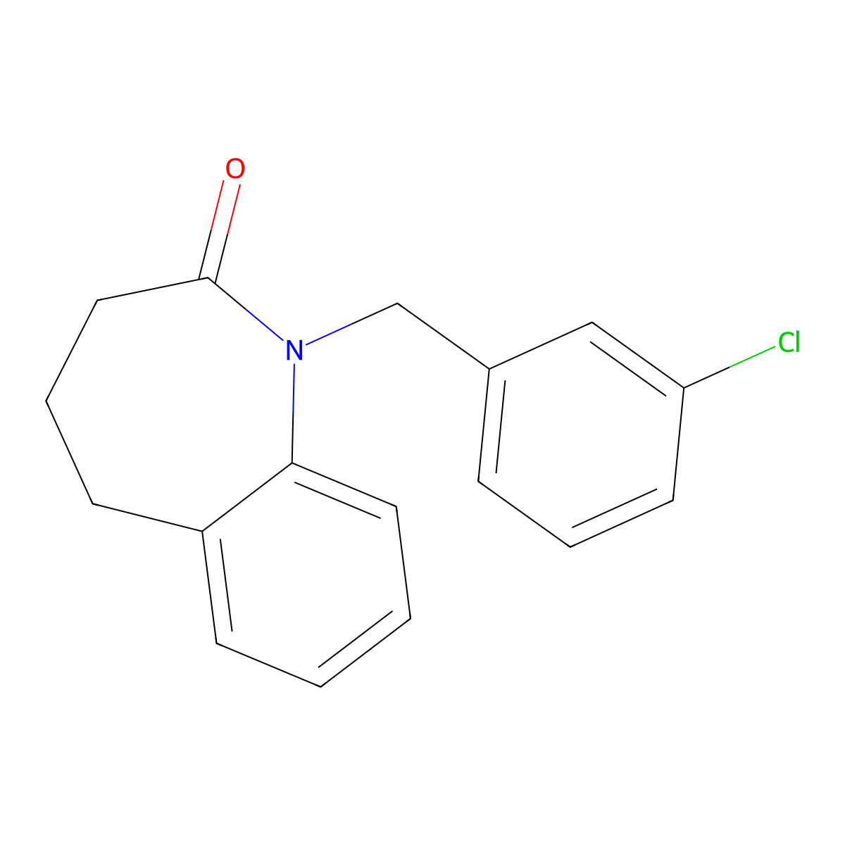 1-(3-chlorobenzyl)-1,3,4,5-tetrahydro-2H-1-benzazepin-2-one molecular structure, CAS 303988-00-3