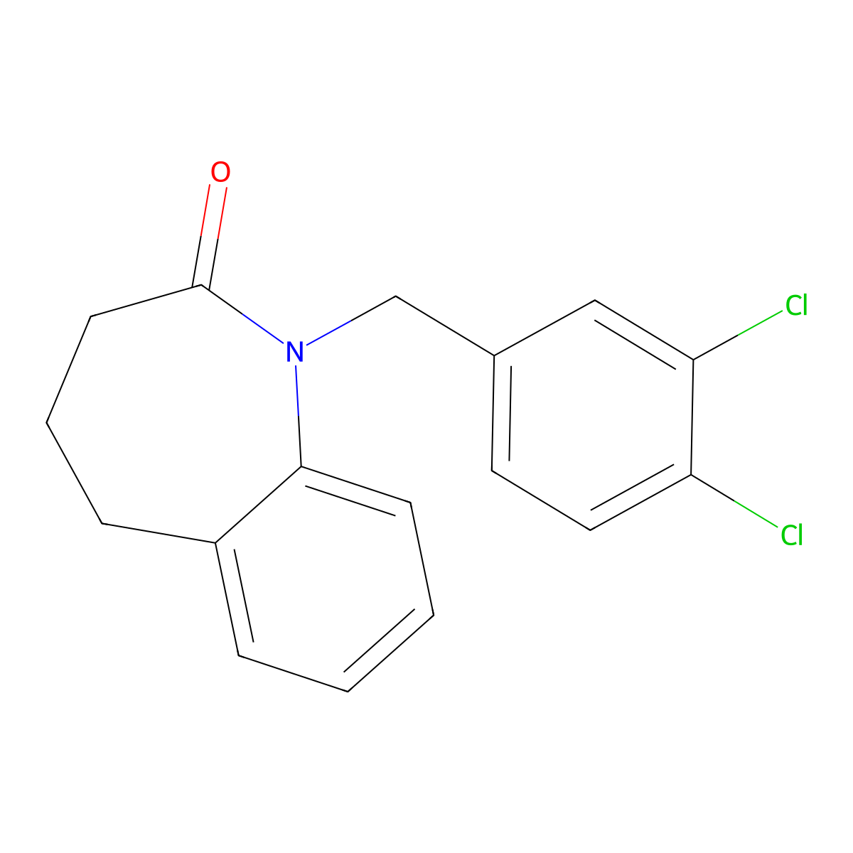 1-(3,4-dichlorobenzyl)-1,3,4,5-tetrahydro-2H-1-benzazepin-2-one molecular structure, CAS 303988-02-5