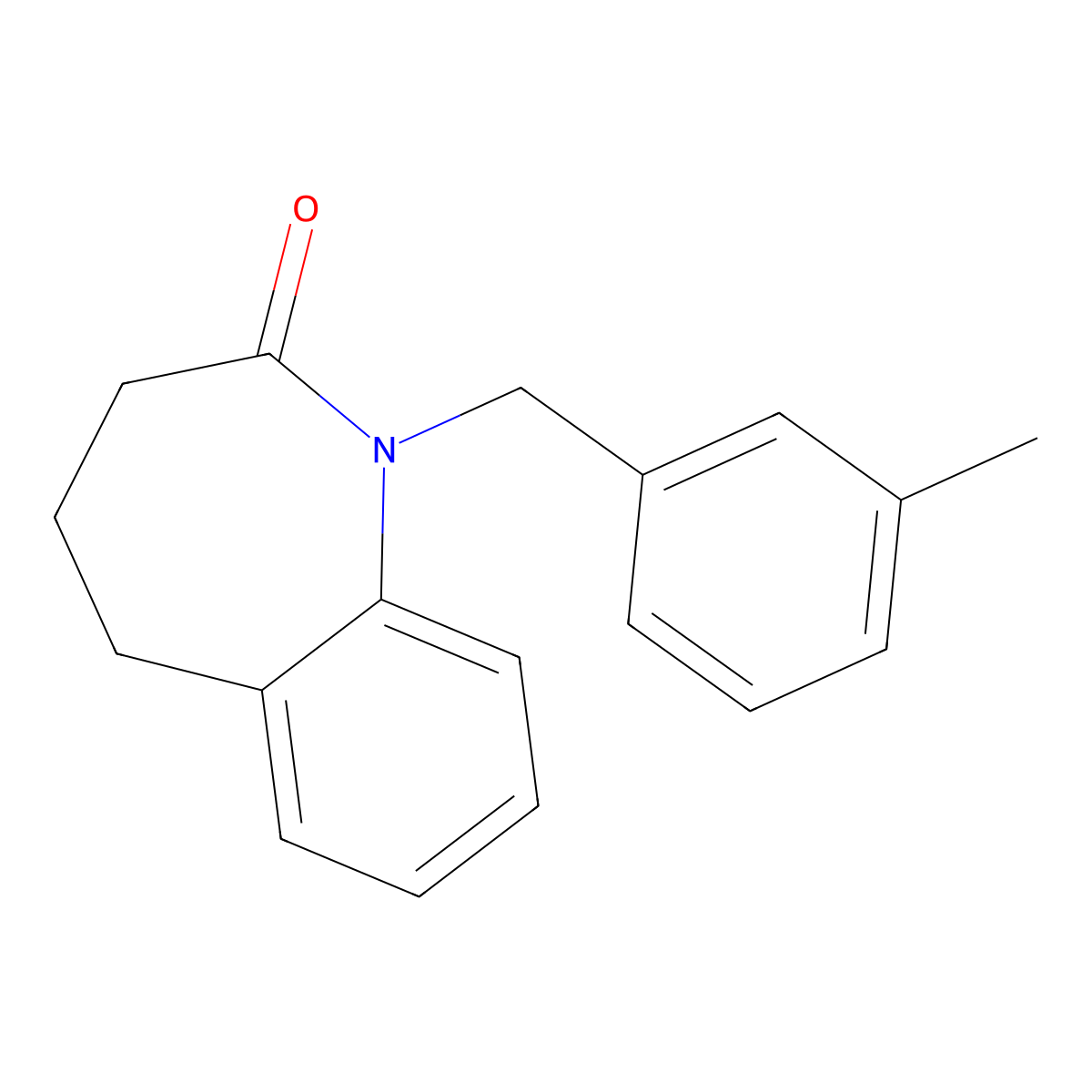 1-(3-methylbenzyl)-1,3,4,5-tetrahydro-2H-1-benzazepin-2-one molecular structure, CAS 303988-03-6