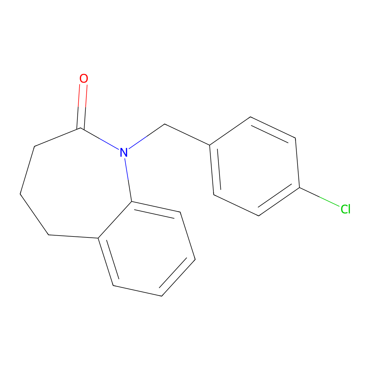 1-(4-chlorobenzyl)-1,3,4,5-tetrahydro-2H-1-benzazepin-2-one molecular structure, CAS 303988-04-7