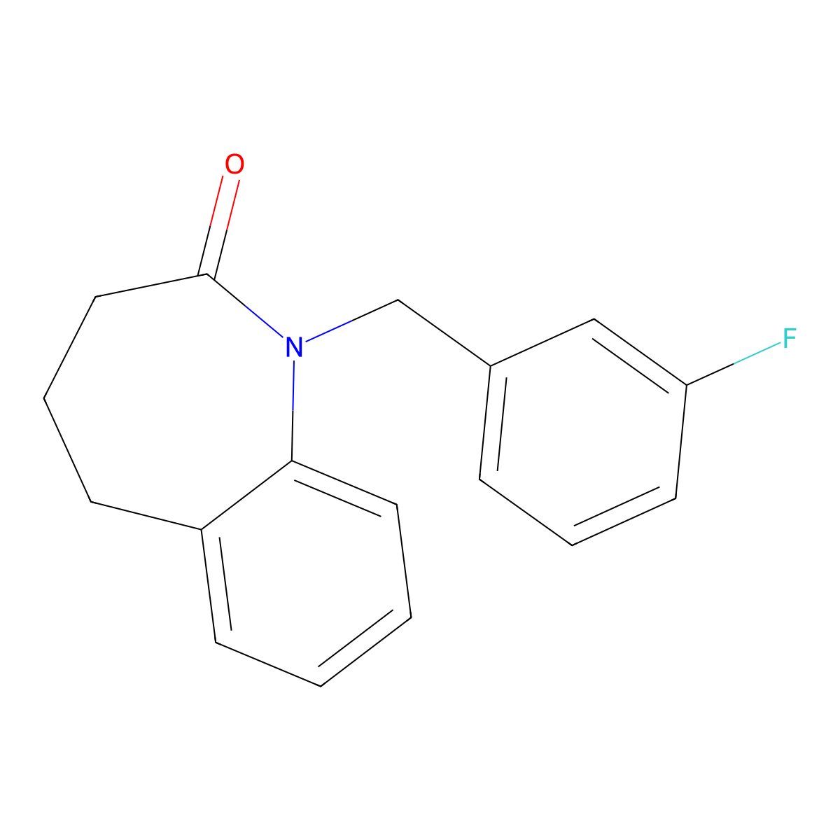 1-(3-fluorobenzyl)-1,3,4,5-tetrahydro-2H-1-benzazepin-2-one molecular structure, CAS 303988-05-8