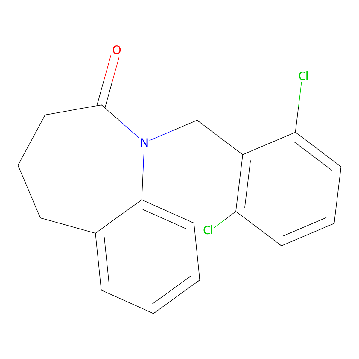 1-(2,6-dichlorobenzyl)-1,3,4,5-tetrahydro-2H-1-benzazepin-2-one molecular structure, CAS 303988-08-1