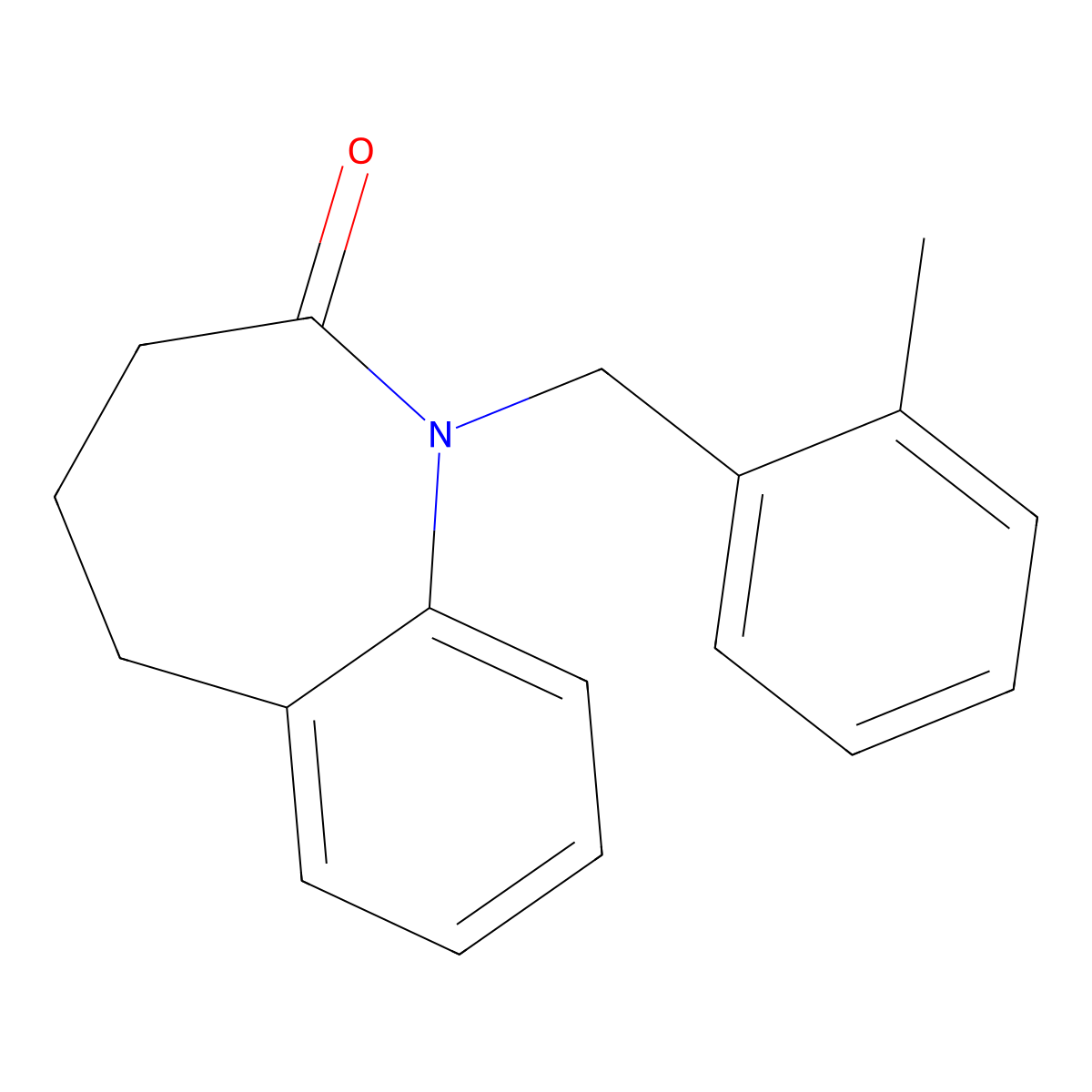 1-(2-methylbenzyl)-1,3,4,5-tetrahydro-2H-1-benzazepin-2-one molecular structure, CAS 303988-09-2