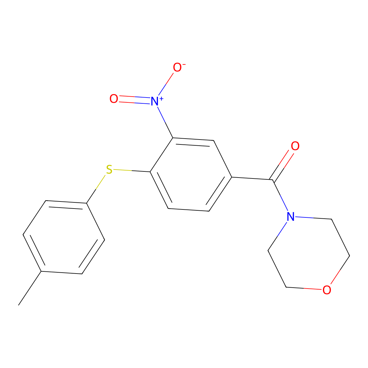 {4-[(4-Methylphenyl)sulfanyl]-3-nitrophenyl}(morpholino)methanone molecular structure, CAS 303988-13-8