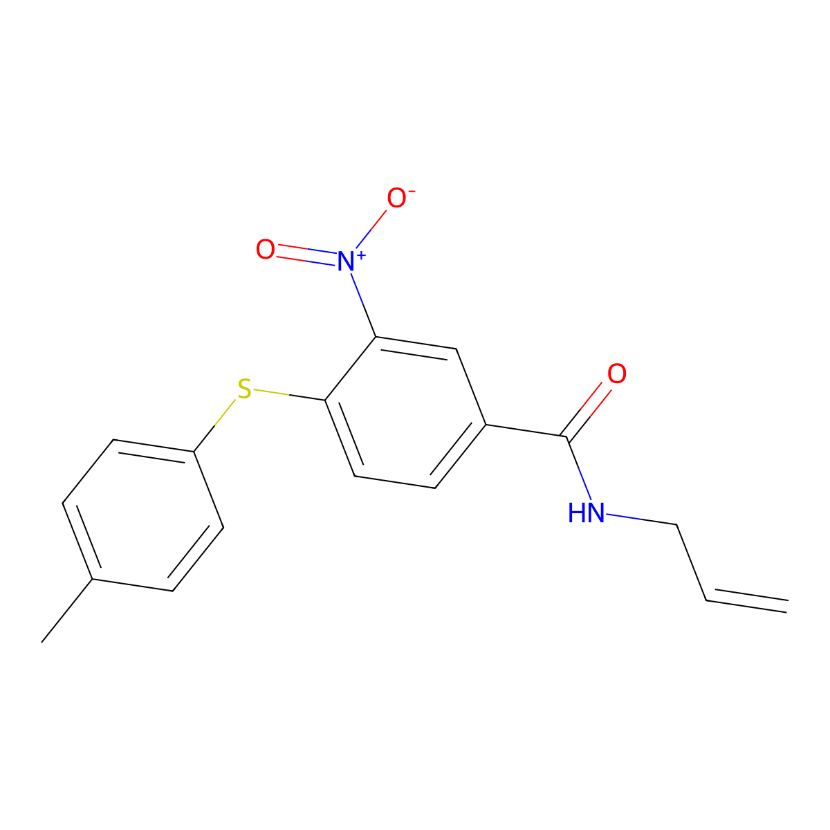 N-allyl-4-[(4-methylphenyl)sulfanyl]-3-nitrobenzenecarboxamide molecular structure, CAS 303988-17-2