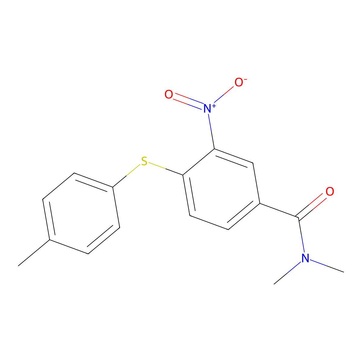 N,N-dimethyl-4-[(4-methylphenyl)sulfanyl]-3-nitrobenzenecarboxamide molecular structure, CAS 303988-18-3