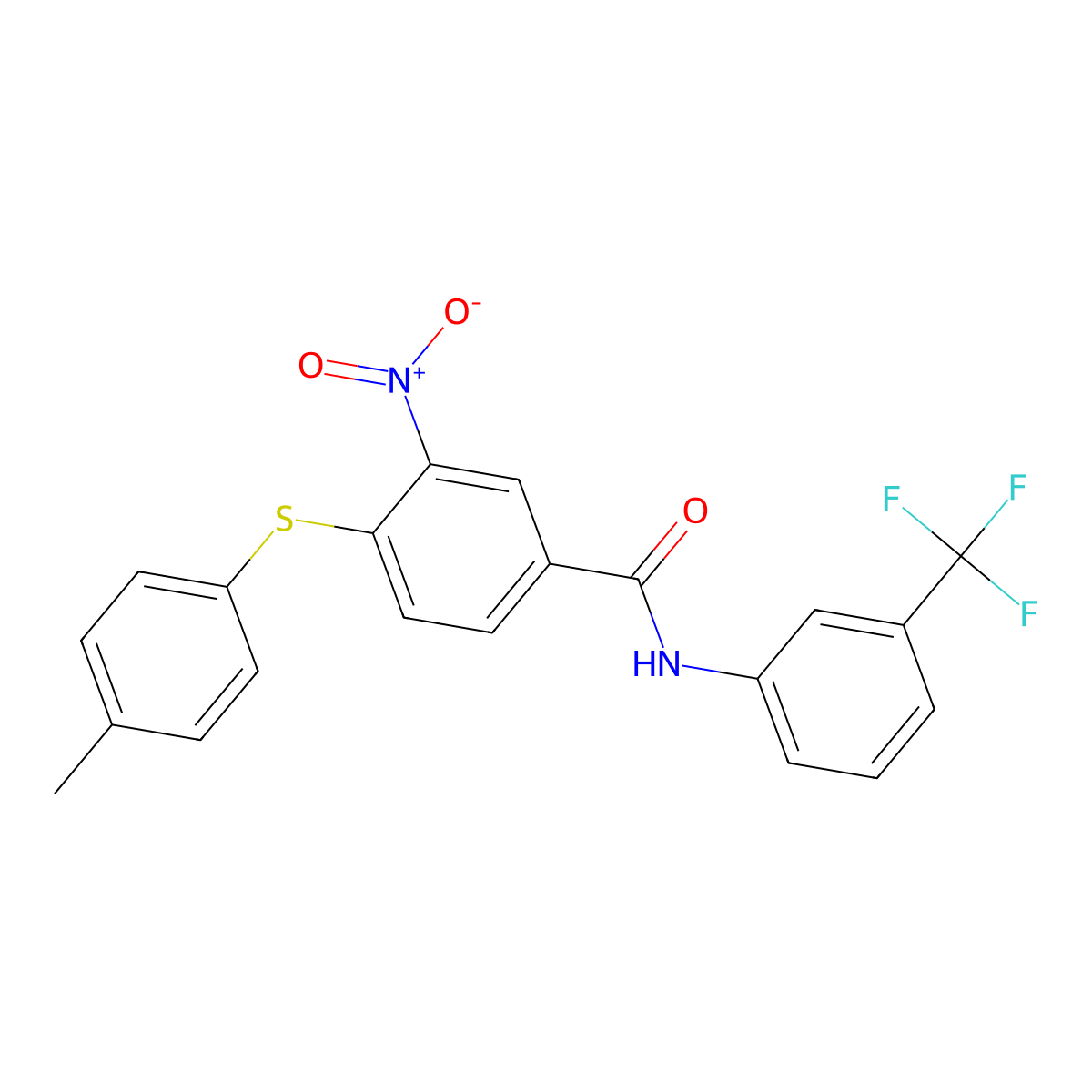 4-(4-methylphenyl)sulfanyl-3-nitro-N-[3-(trifluoromethyl)phenyl]benzamide molecular structure, CAS 303988-19-4