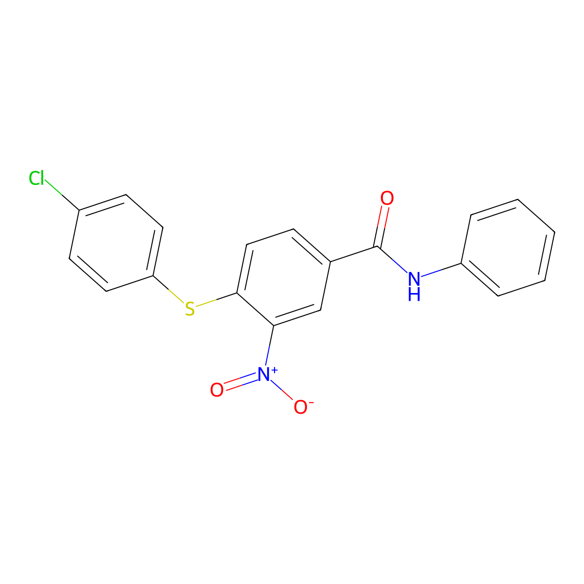 4-[(4-chlorophenyl)sulfanyl]-3-nitro-N-phenylbenzenecarboxamide molecular structure, CAS 303988-25-2