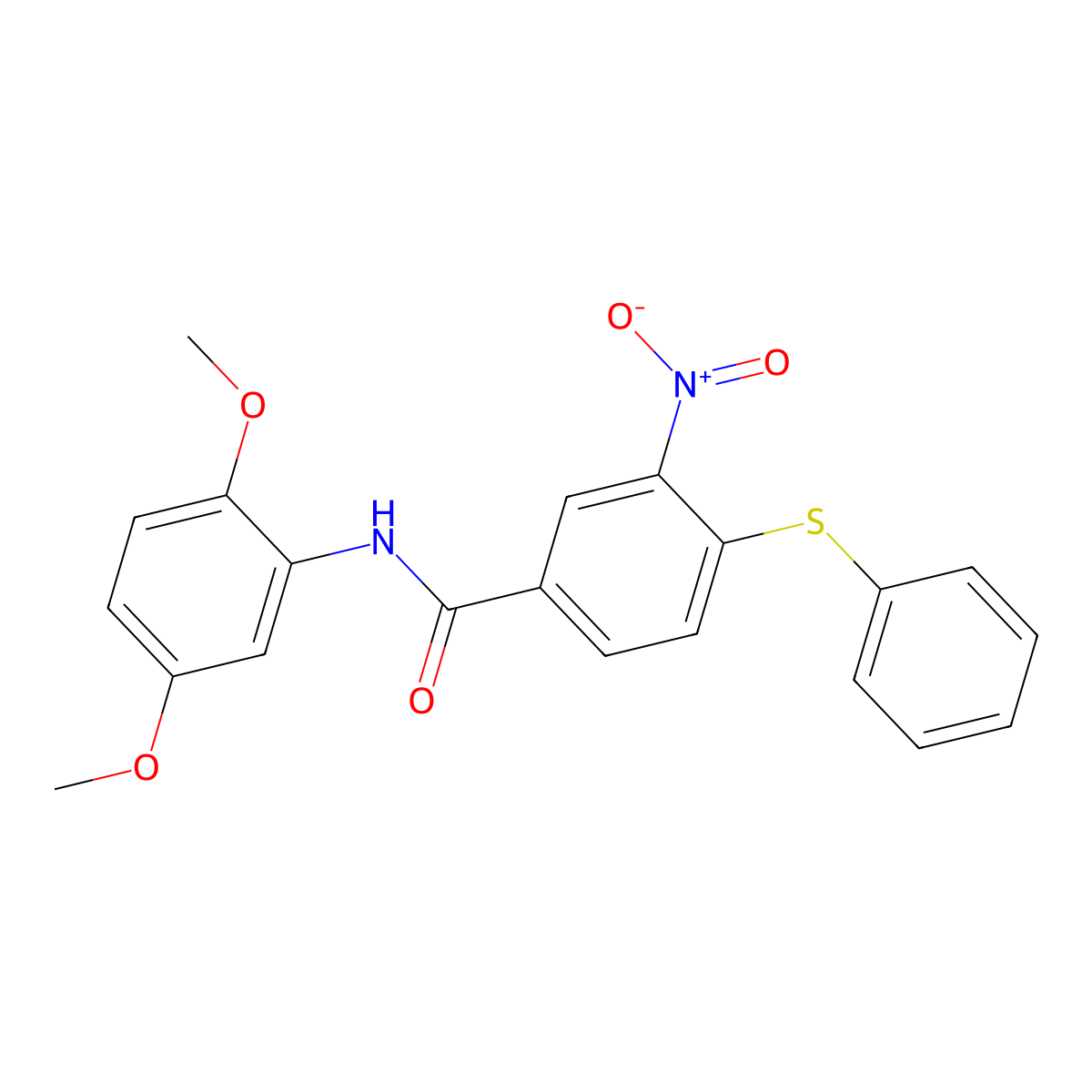 N-(2,5-dimethoxyphenyl)-3-nitro-4-(phenylsulfanyl)benzenecarboxamide molecular structure, CAS 303988-32-1