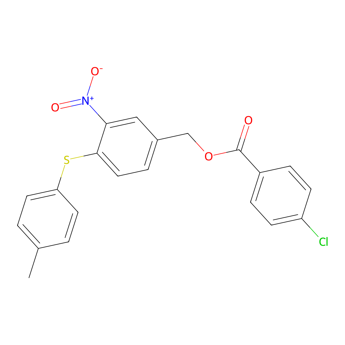 4-[(4-Methylphenyl)sulfanyl]-3-nitrobenzyl 4-chlorobenzenecarboxylate molecular structure, CAS 303988-37-6