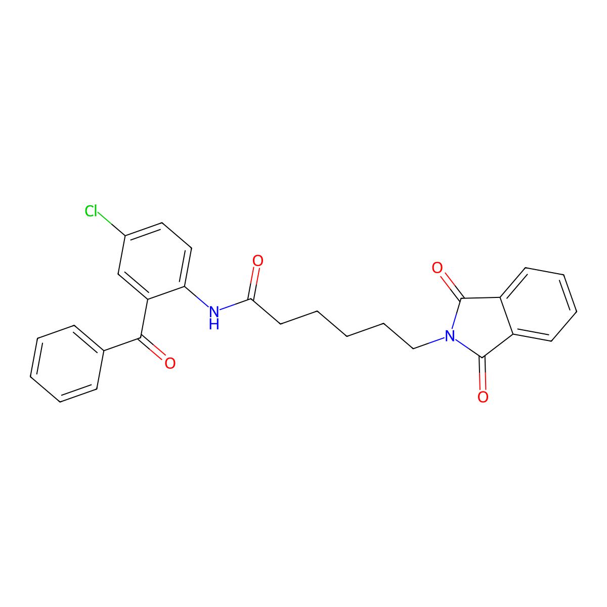 6-(1,3-dioxobenzo[c]azolin-2-yl)-N-[4-chloro-2-(phenylcarbonyl)phenyl]hexanami de molecular structure, CAS 303989-10-8