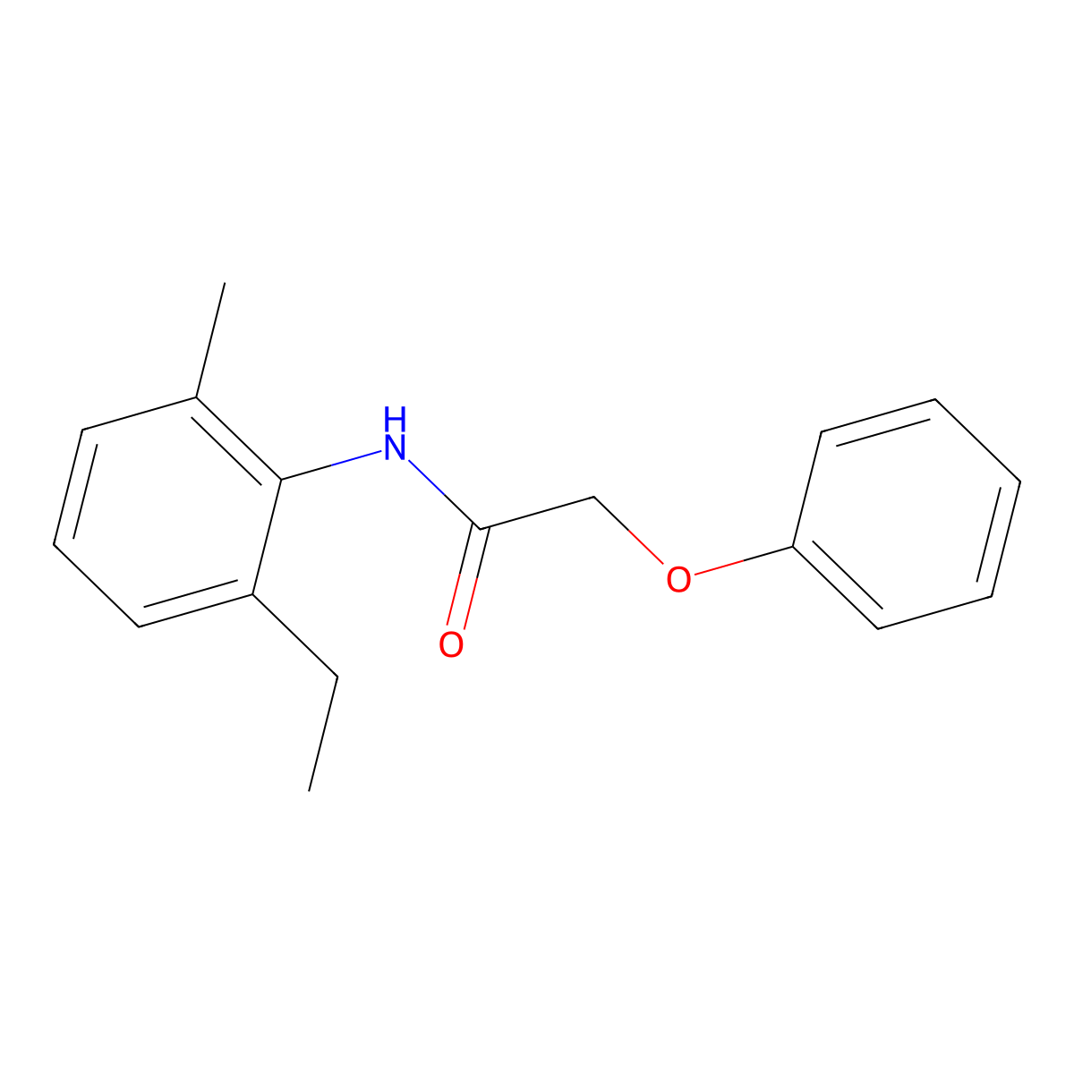 N-(2-ethyl-6-methylphenyl)-2-phenoxyacetamide molecular structure, CAS 303989-17-5