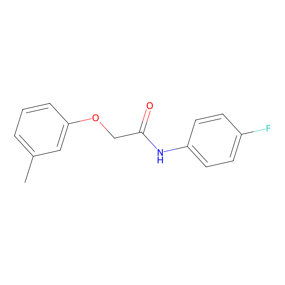 N-(4-fluorophenyl)-2-(3-methylphenoxy)acetamide molecular structure, CAS 303989-23-3