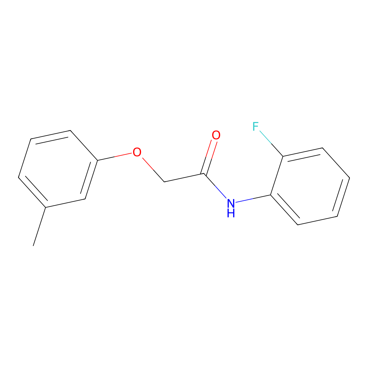 N-(2-fluorophenyl)-2-(3-methylphenoxy)acetamide molecular structure, CAS 303989-24-4