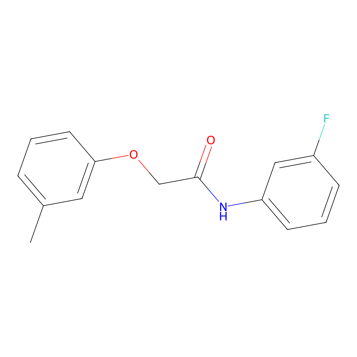 N-(3-fluorophenyl)-2-(3-methylphenoxy)acetamide molecular structure, CAS 303989-27-7