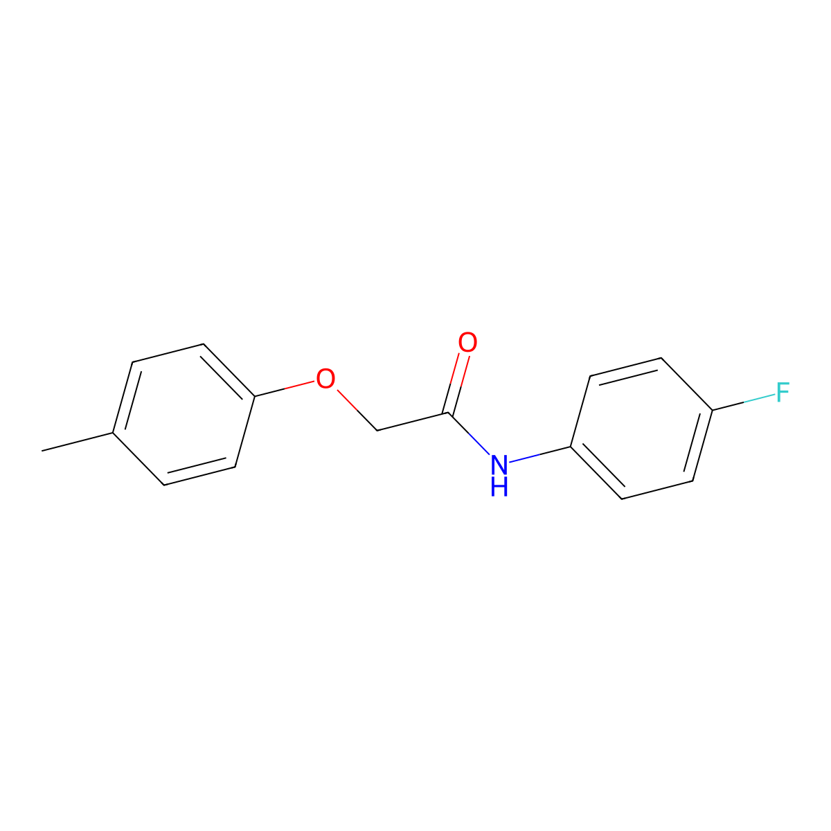 N-(4-fluorophenyl)-2-(4-methylphenoxy)acetamide molecular structure, CAS 303989-30-2