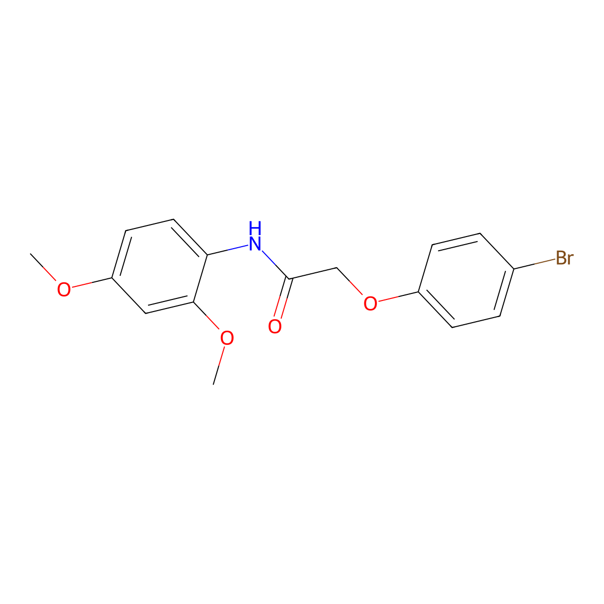 2-(4-bromophenoxy)-N-(2,4-dimethoxyphenyl)acetamide molecular structure, CAS 303989-48-2
