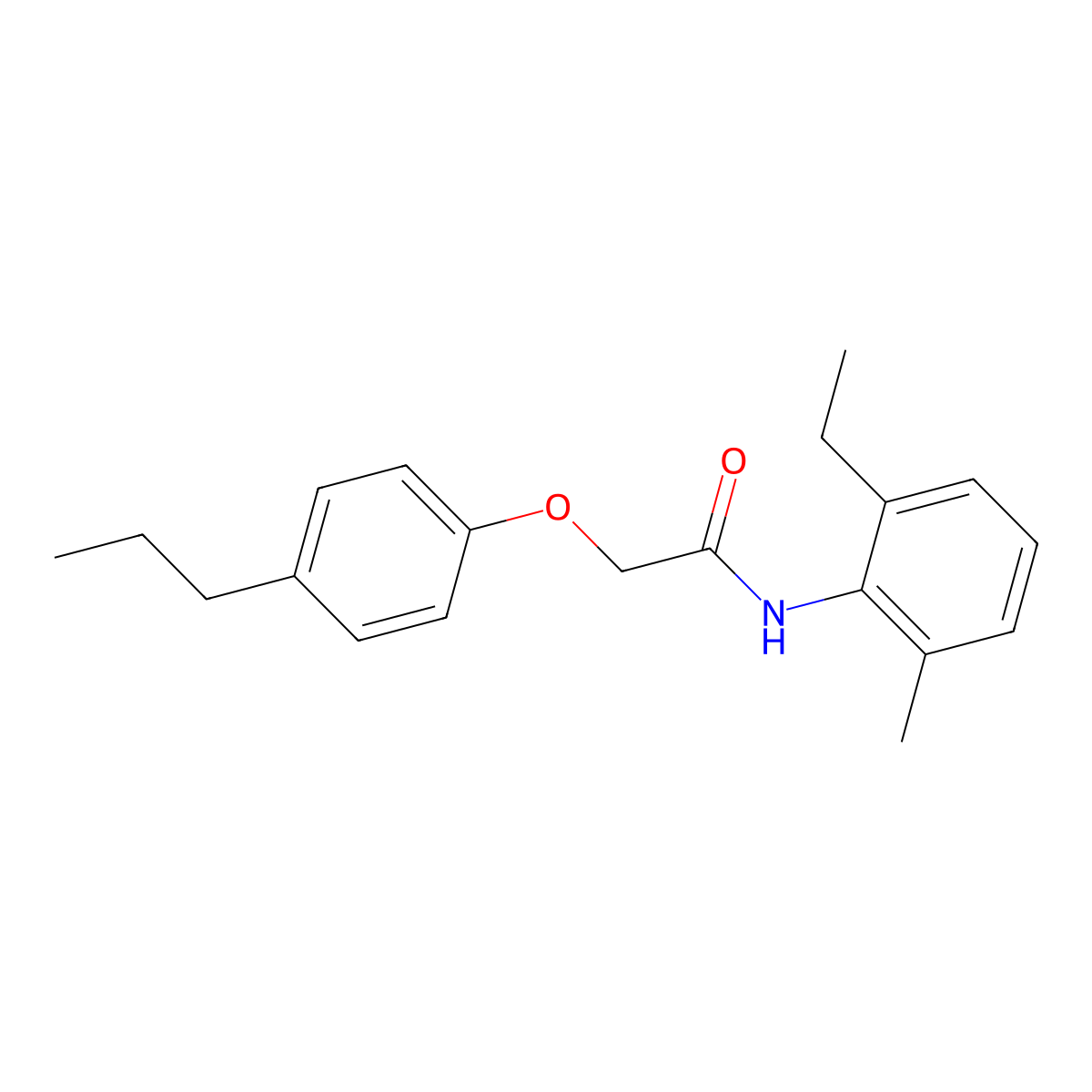 N-(2-ethyl-6-methylphenyl)-2-(4-propylphenoxy)acetamide molecular structure, CAS 303989-53-9