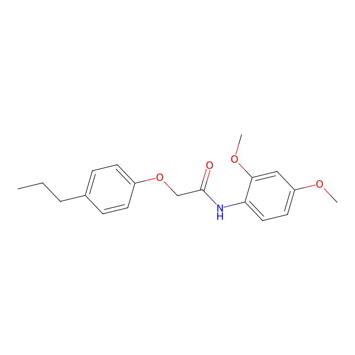 N-(2,4-dimethoxyphenyl)-2-(4-propylphenoxy)acetamide molecular structure, CAS 303989-57-3