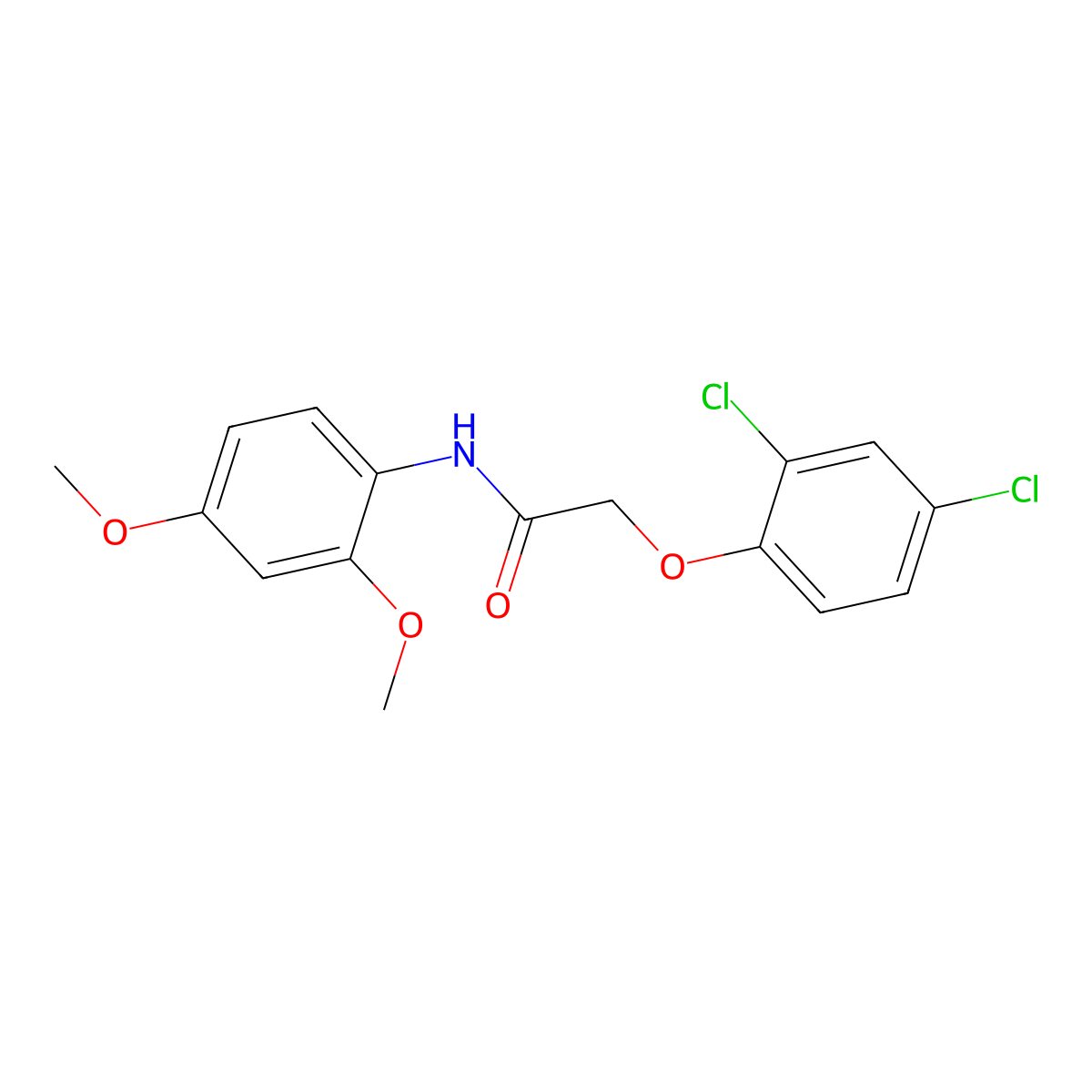 2-(2,4-dichlorophenoxy)-N-(2,4-dimethoxyphenyl)acetamide molecular structure, CAS 303989-63-1