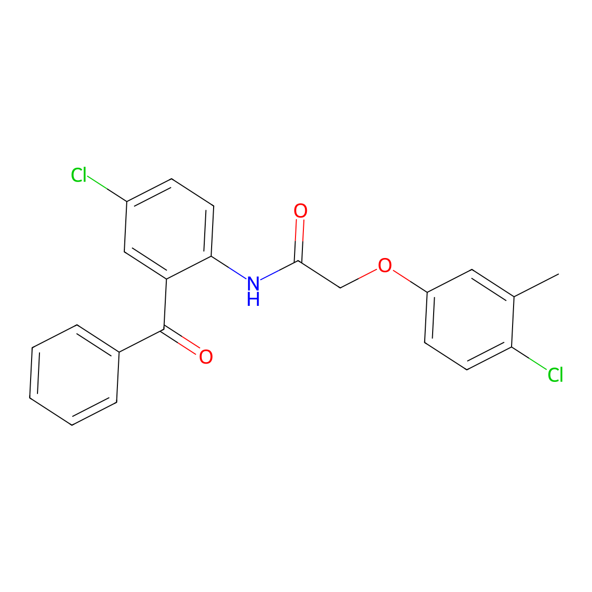 N-(2-benzoyl-4-chlorophenyl)-2-(4-chloro-3-methylphenoxy)acetamide molecular structure, CAS 303989-82-4