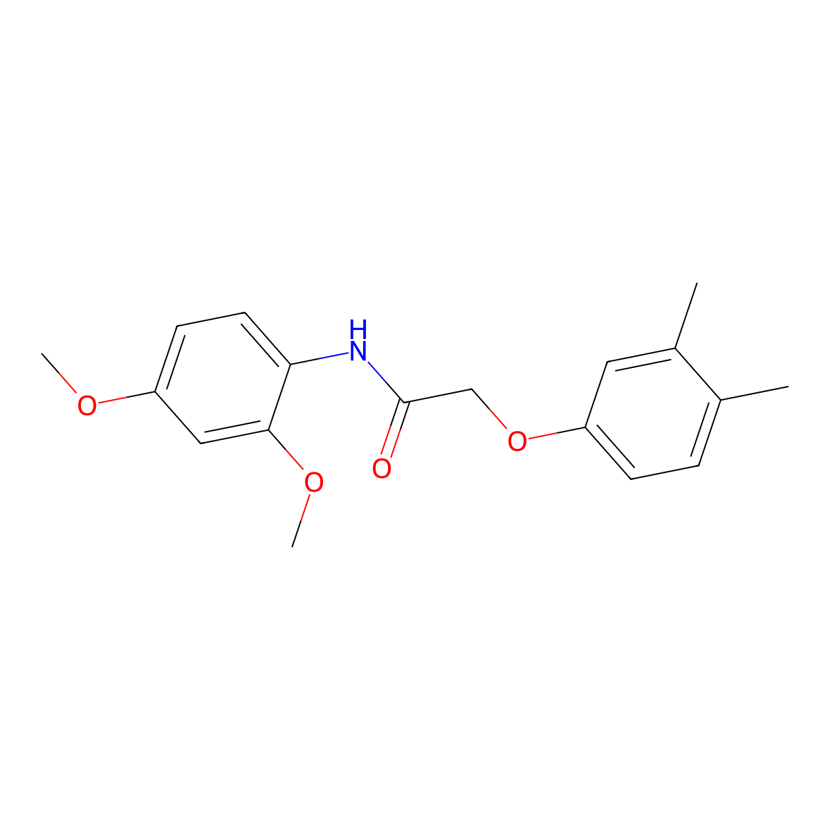 N-(2,4-dimethoxyphenyl)-2-(3,4-dimethylphenoxy)acetamide molecular structure, CAS 303990-07-0