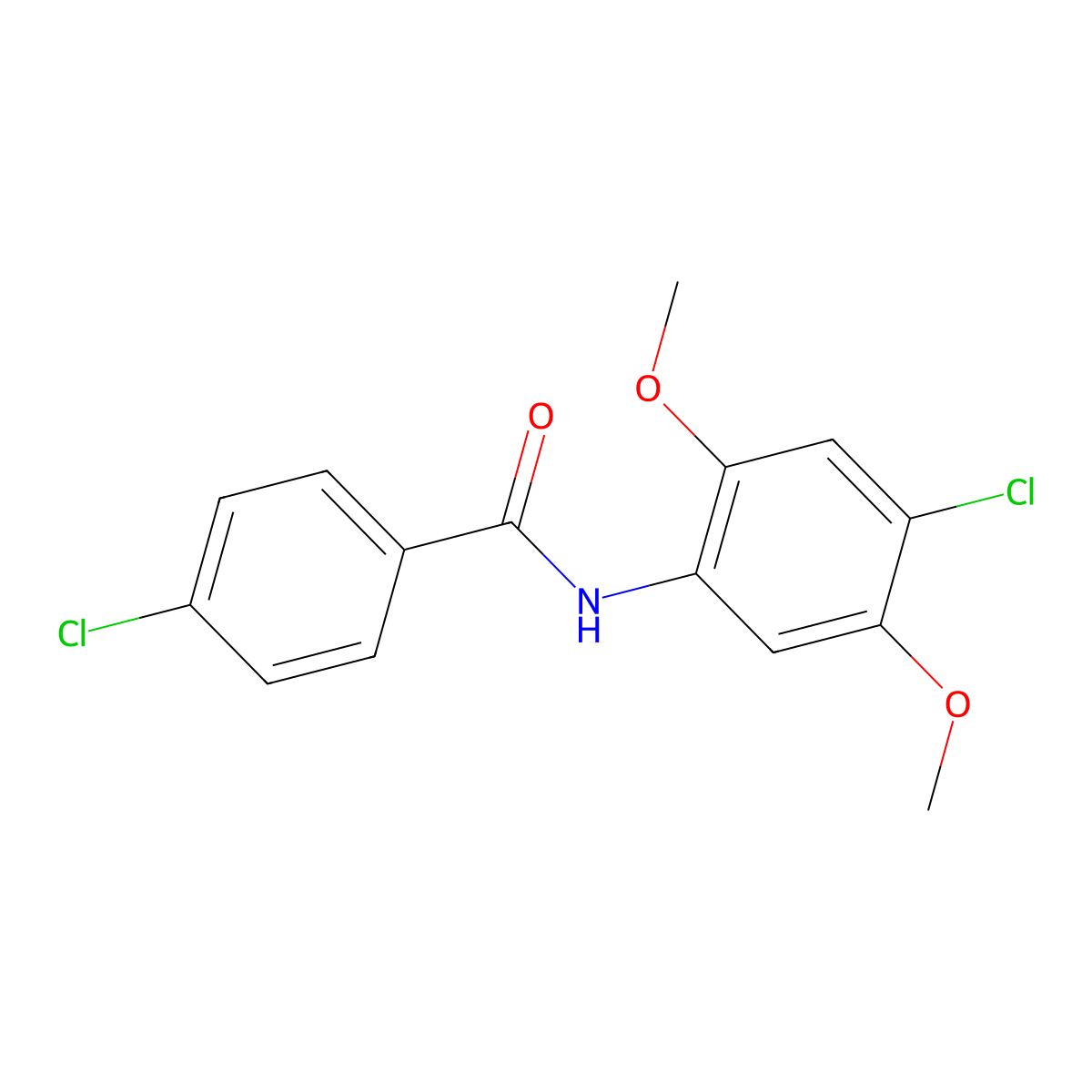 4-chloro-N-(4-chloro-2,5-dimethoxyphenyl)benzamide molecular structure, CAS 303990-10-5