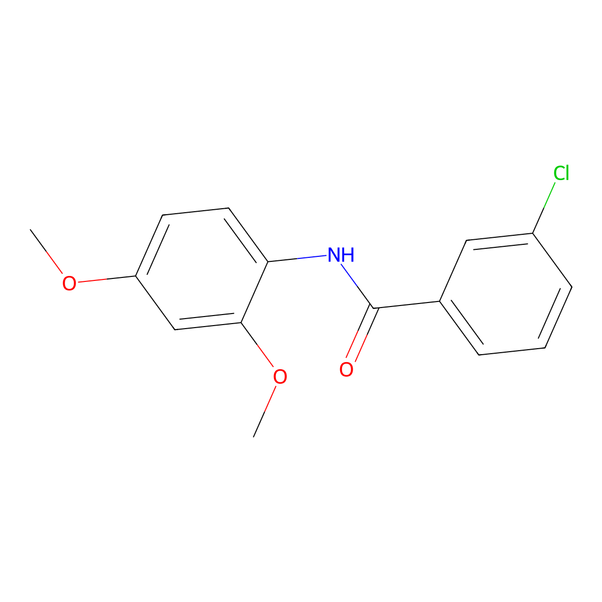 3-chloro-N-(2,4-dimethoxyphenyl)benzamide molecular structure, CAS 303990-15-0