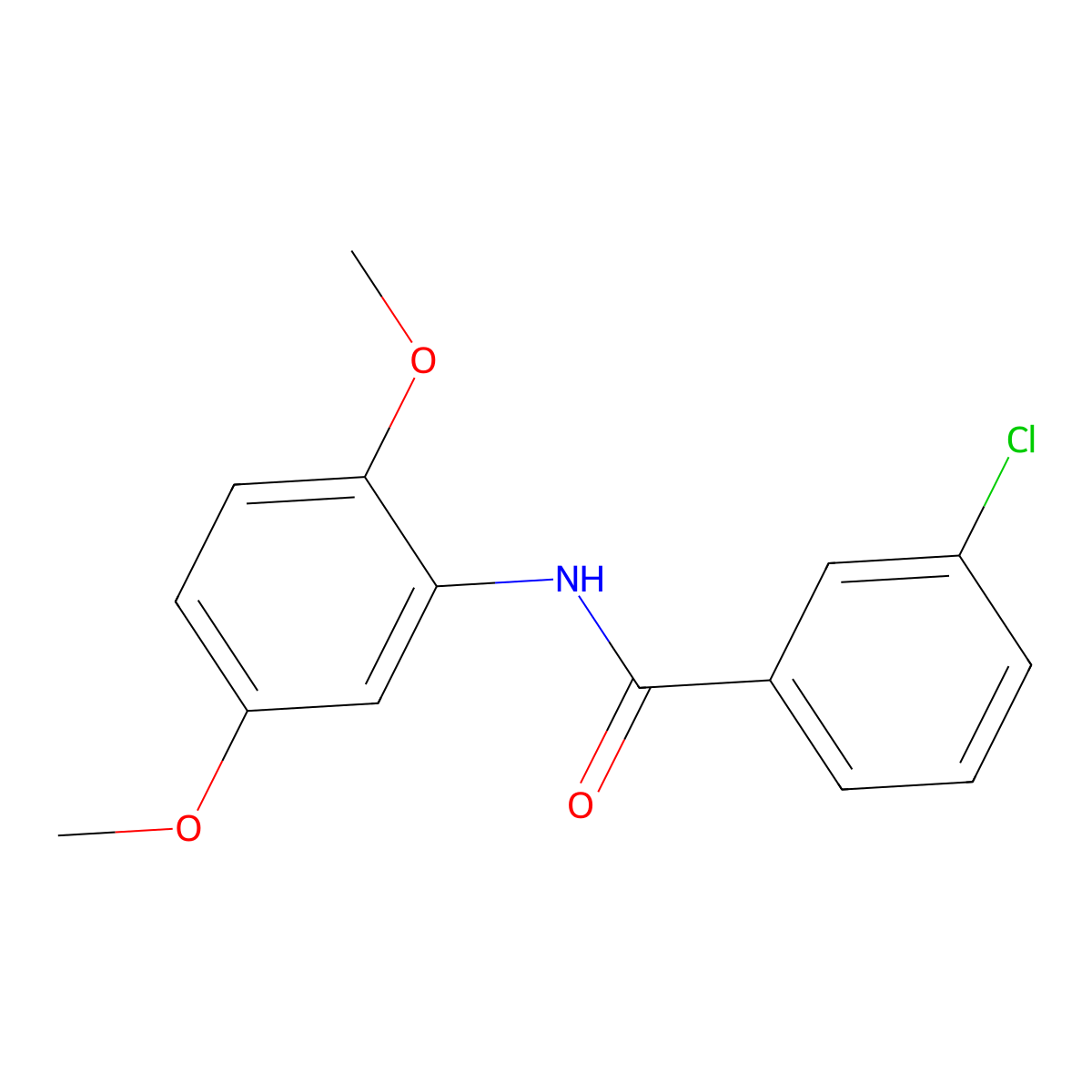 3-chloro-N-(2,5-dimethoxyphenyl)benzamide molecular structure, CAS 303990-16-1