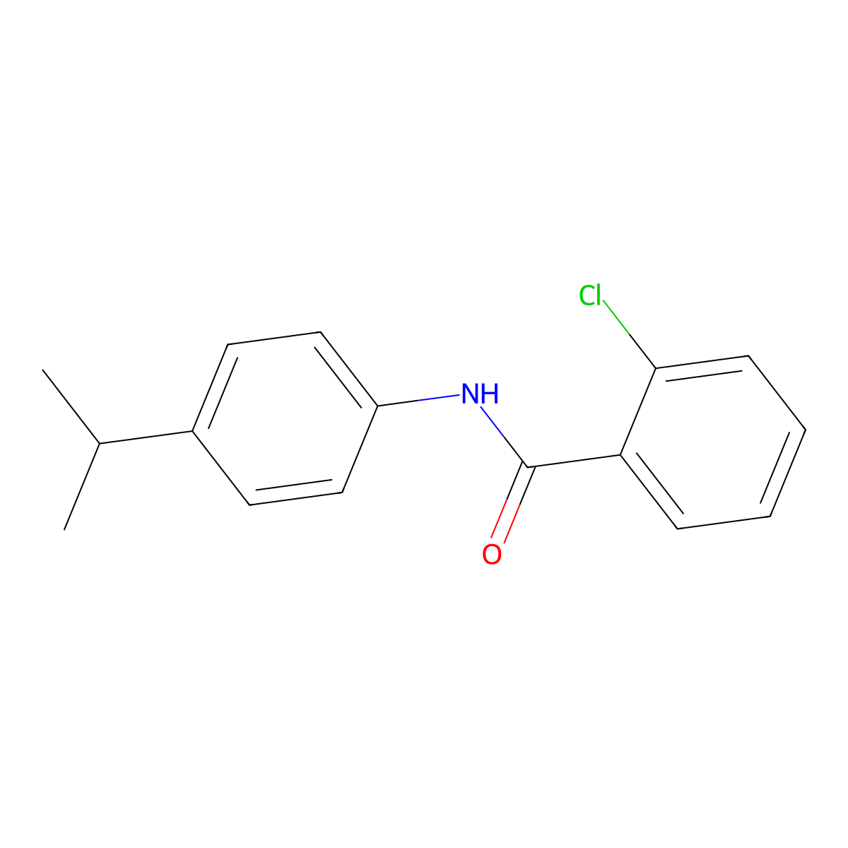 2-chloro-N-(4-propan-2-ylphenyl)benzamide molecular structure, CAS 303990-17-2
