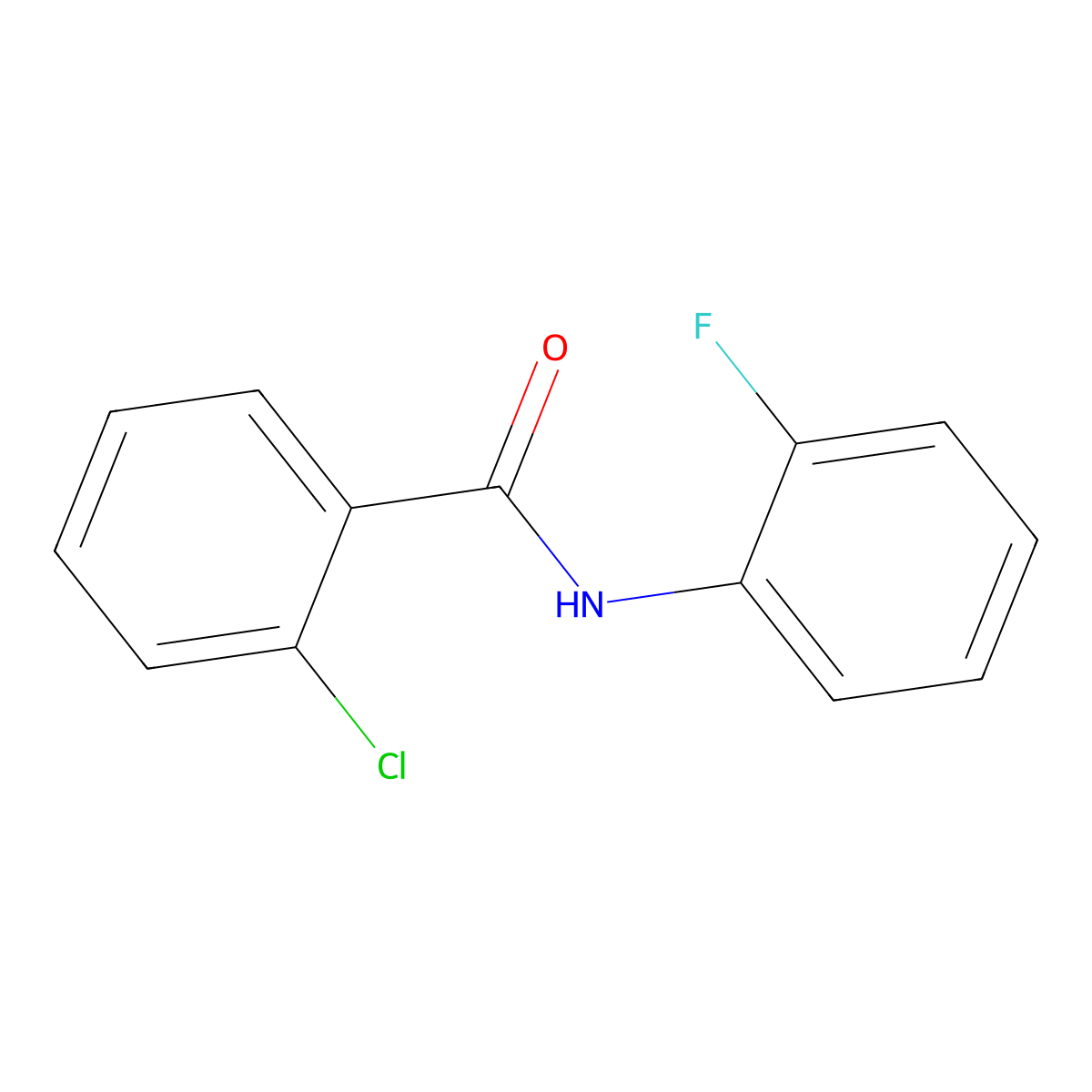 2-chloro-N-(2-fluorophenyl)benzamide molecular structure, CAS 303990-18-3