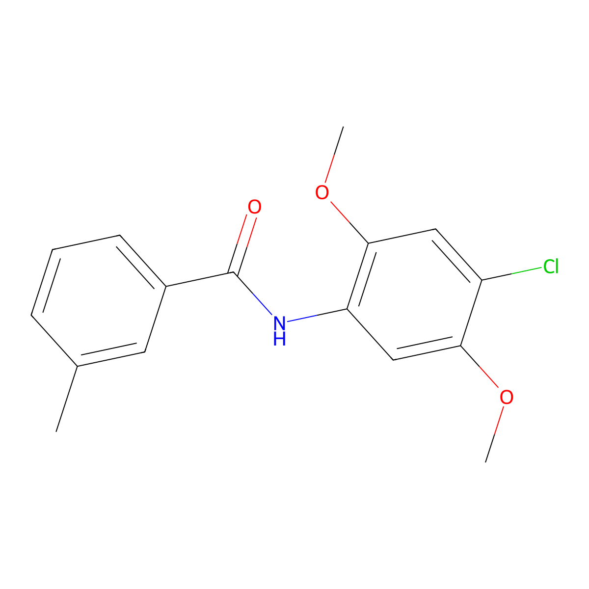 N-(4-chloro-2,5-dimethoxyphenyl)-3-methylbenzamide molecular structure, CAS 303990-39-8