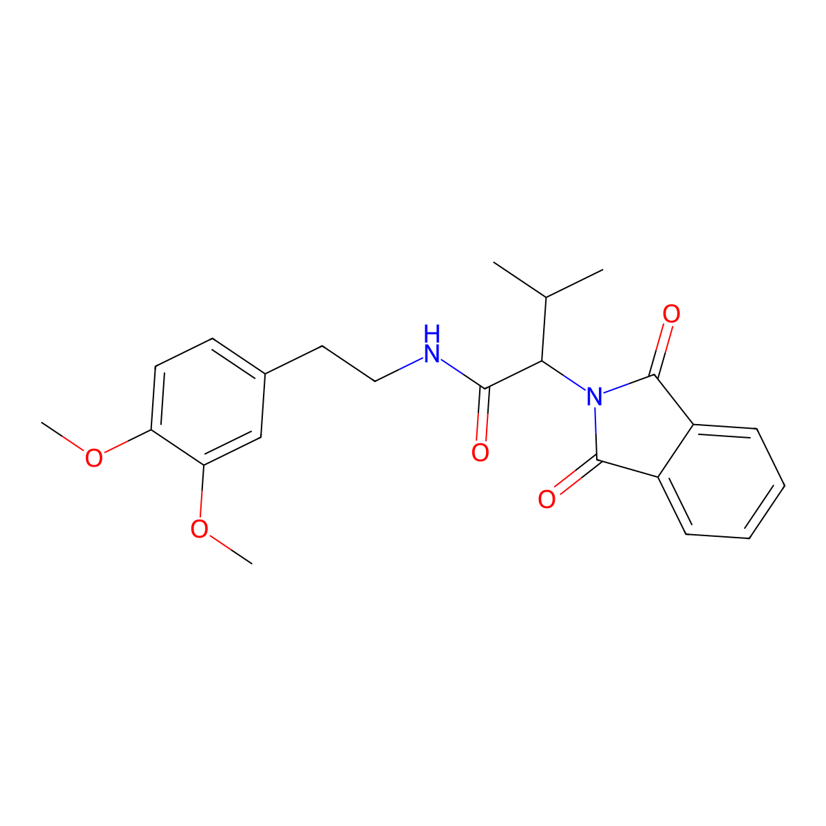 N-[2-(3,4-dimethoxyphenyl)ethyl]-2-(1,3-dioxo-1,3-dihydro-2H-isoindol-2-yl)-3-methylbutanamide molecular structure, CAS 303990-65-0