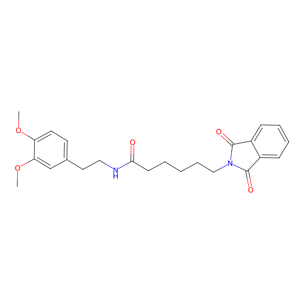 N-[2-(3,4-dimethoxyphenyl)ethyl]-6-(1,3-dioxo-1,3-dihydro-2H-isoindol-2-yl)hexanamide molecular structure, CAS 303990-66-1