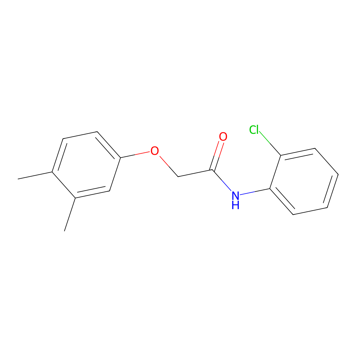 N-(2-chlorophenyl)-2-(3,4-dimethylphenoxy)acetamide molecular structure, CAS 303990-75-2