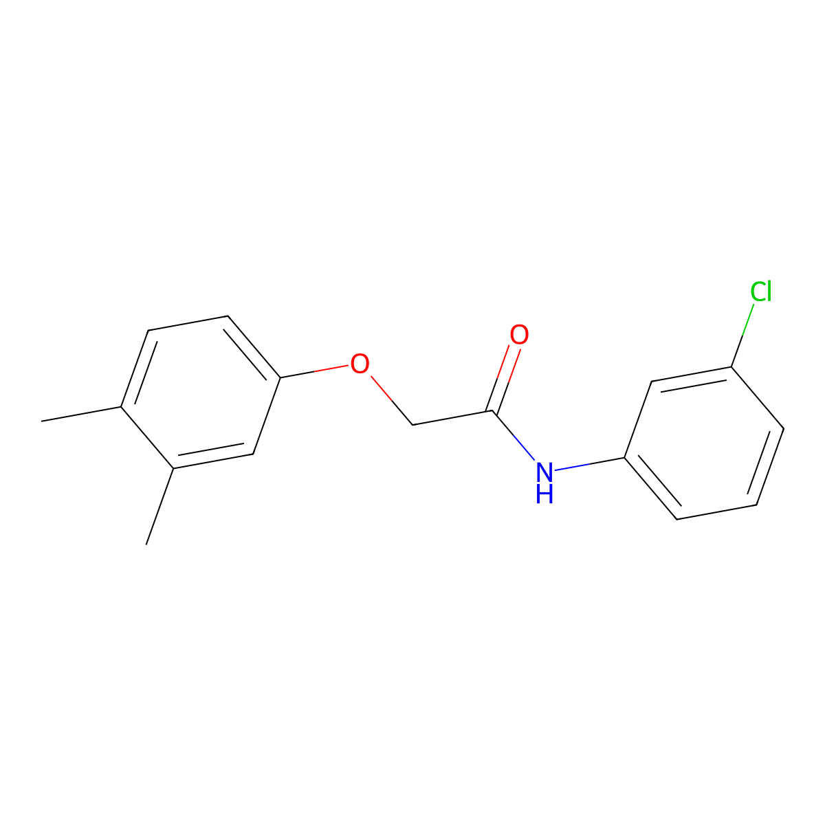 N-(3-chlorophenyl)-2-(3,4-dimethylphenoxy)acetamide molecular structure, CAS 303990-76-3