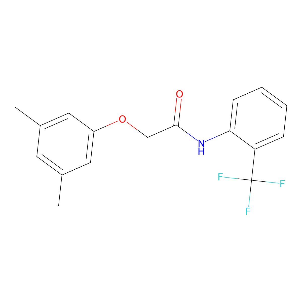 2-(3,5-dimethylphenoxy)-N-[2-(trifluoromethyl)phenyl]acetamide molecular structure, CAS 303990-81-0