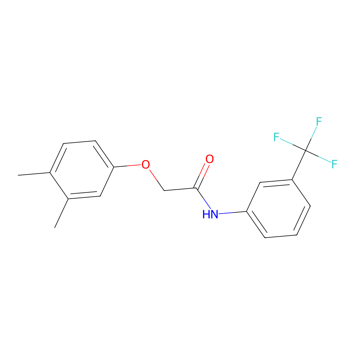 2-(3,4-dimethylphenoxy)-N-[3-(trifluoromethyl)phenyl]acetamide molecular structure, CAS 303990-84-3