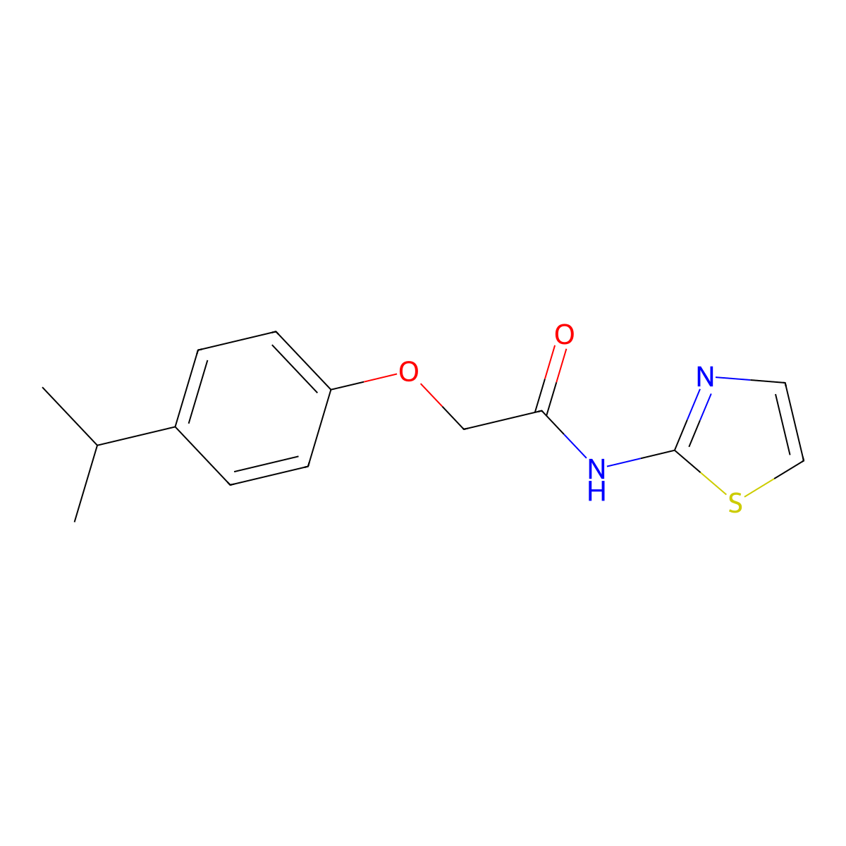 2-(4-Isopropyl-phenoxy)-N-thiazol-2-yl-acetamide molecular structure, CAS 303991-30-2